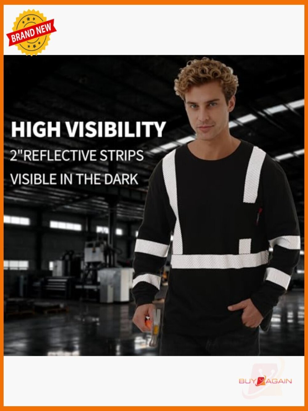 6 oz FR Hi Vis Fire Resistant Long Sleeve Work Shirt CAT2 Cotton Welding - Picture 5 of 5